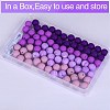 80Pcs 4 Style Round Silicone Focal Beads SIL-SZ0001-22D-4