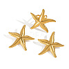 Stainless Steel Textured Starfish Stud Earring & Ring Sets FU0930-3-2