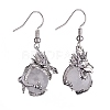 Natural Quartz Crystal Dragon Dangle Earrings EJEW-A092-06P-03-1