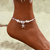 Starfish Alloy Glass Beaded Charm Anklets WGC96C8-01-1