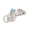 Rack Plating Brass Micro Pave Cubic Zirconia Pendants KK-B056-03P-02-3