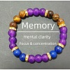 Round Natural Tiger Eye & Amethyst & Blue Spot Jasper Beads Stretch Bracelets for Girl Women FS-WGE0C43-10-1