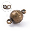 Round Brass Magnetic Clasps with Loops X-MC019-AB-2