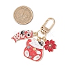 Fortune Cat Fish Flower Alloy Enamel Pendant Decorations HJEW-JM02873-01-3