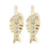 Brass Pave Clear Cubic Zirconia Stud Earring EJEW-S217-G05-1