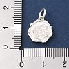 925 Sterling Silver Flower Charms with Jump Rings and 925 Stamp STER-M021-02S-01-3