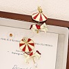 Carousel Brass Enamel Dangle Stud Earrings FS-WGBCA8C-01-5