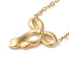 Ion Plating(IP) 304 Stainless Steel Cable Chain Bowknot Pendant Necklaces NJEW-Z041-03G-02-1