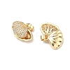 Brass Micro Pave Clear Cubic Zirconia Pendants KK-G557-30G-2