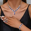 Teardrop Brass Rhinestone Necklaces & Link Bracelets & Stud Earring Sets FS-WGE0FD5-01-3