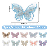 30Pcs 10 Colors Polyester Iron on/Sew On Patches PATC-HS0001-03-2