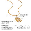 European 304 Stainless Steel Spiral Sun Hollow Pendant Necklaces LD6957-1-2