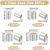100Pccs 4 Styles 925 Sterling Silver Tube Beads STER-AR0001-06-2