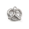 Brass Micro Pave Clear Cubic Zirconia Charms CU-CBA3D76-06P-1