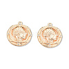Brass Pave Clear Cubic Zirconia Pendants KK-N232-488-2