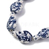 Handmade Blue and White Porcelain Beads Strands PORC-I027-13B-3