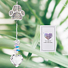 Pet Memorial Alloy Rhinestone Cat Paw Print Hanging Suncatchers HJEW-WH20022-03S-5