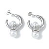 Pearl 304 Stainless Steel Stud Earrings EJEW-U004-07P-1