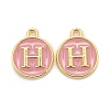 Golden Plated Alloy Enamel Charms ENAM-S118-07H-1