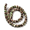 Synthetic Turquoise Dyed Camouflage Beads Strands G-E594-24M-A-3