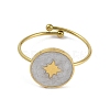 Ion Plating(IP) Flat Round with Star 304 Stainless Steel Enamel Ring RJEW-A038-16G-01-2