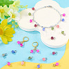 30Pcs Natural Colorful Tourmaline Dice Charms PALLOY-TA00366-8