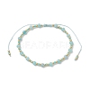 Adjustable Natural Amazonite & Glass Braided Bead Bracelet BJEW-JB10137-07-1