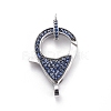 Brass Micro Pave Cubic Zirconia Lobster Claw Clasps ZIRC-K081-95P-01-1