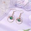 304 Stainless Steel with Alloy Enamel Dangle Earrings EJEW-JE06028-2