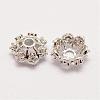 Long-Lasting Plated Brass Micro Pave Grade AAA Cubic Zirconia Fancy Bead Caps ZIRC-G090-59P-2