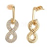 Brass Micro Pave Clear Cubic Zirconia Dangle Stud Earrings EJEW-F256-02G-2