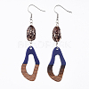 Resin & Wood Dangle Earrings EJEW-JE03469-02-1
