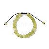 8mm Round Natural Lemon Jade Braided Bead Bracelets BJEW-C067-01B-02-2