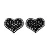 Heart Hotfix Glass Rhinestone with Cloth Patches PATC-T002-02B-1