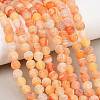Frosted Natural Agate Beads Strands G-F367-8mm-03-8