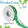 Saint Patrick's Day Polyester Shamrock Printed Grosgrain Ribbons SRIB-WH0011-304A-2