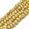 Electroplated Natural Lava Rock Beads Strands G-S352-29G-1