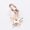 Brass Micro Pave Cubic Zirconia Charms ZIRC-E135-30RG-2