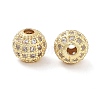 Round Brass Micro Pave Cubic Zirconia Beads ZIRC-N016-01G-8mm-2