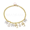 Summer Beach Dolphin & Bowknot Alloy Eanmel Charm Bracelets BJEW-JB10382-1