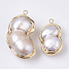 Natural Baroque Pearl Keshi Pearl Cultured Freshwater Pearl Pendants X-PEAR-S014-03-2