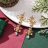 Alloy Rhinestone Christmas Tree Studs Earring EJEW-TA00444-2