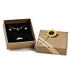 Kraft Paper Gift Boxes with Faux Sunflower Outside for Jewelry Set CON-Z011-01A-03-4