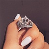Fashionable Alloy Rhinestone Finger Rings FS-WG5016E-01-4