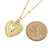 Brass Heart Pendant Necklaces for Women NJEW-U020-02G-5