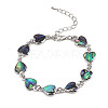 Colorful Abalone Shell Bracelet and Heart-shaped Love Bracelet ST8938894-1
