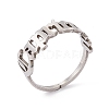 304 Stainless Steel Constellation Open Cuff Ring for Women RJEW-C035-01D-P-1