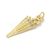 Rack Plating Brass Micro Pave Cubic Zirconia Pendants KK-C052-25G-2