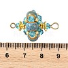 Handmade Porcelain & Glass & Seed Beads Links Connector Charms PALLOY-MZ01367-03-3