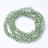 Electroplate Transparent Glass Beads Strands EGLA-A034-T2mm-F18-2
